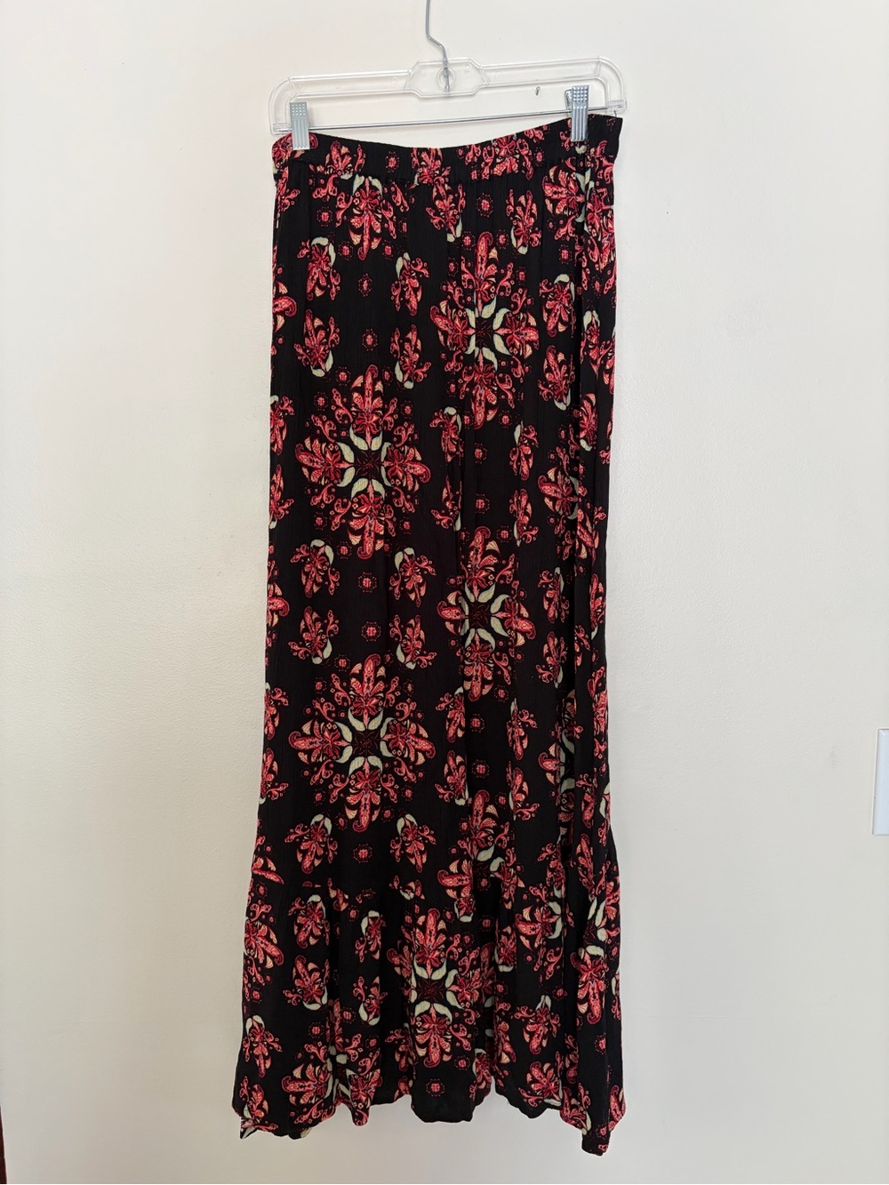 Earthbound Floral Maxi Skirt in Black and Red